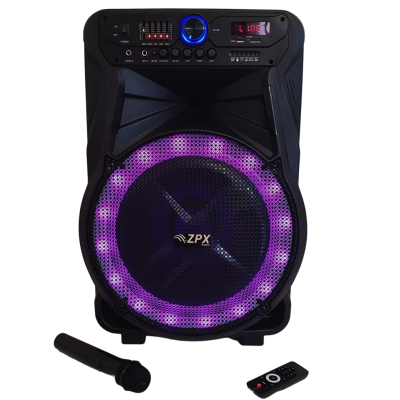 Колонка на аккумуляторе с беспроводным микрофоном ZPX ZX-7772/200W (USB/Bluetooth/FM/TWS)