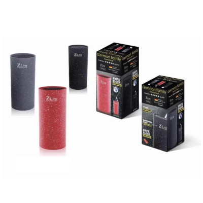 Подставка для ножей German Family круглая черный/серый/красный мрамор