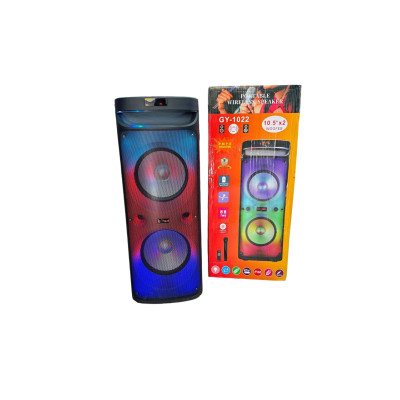 Колонка поративная аккумуляторная GY-1022 c радиомикрофоном (USB/BT/FM/TWS)