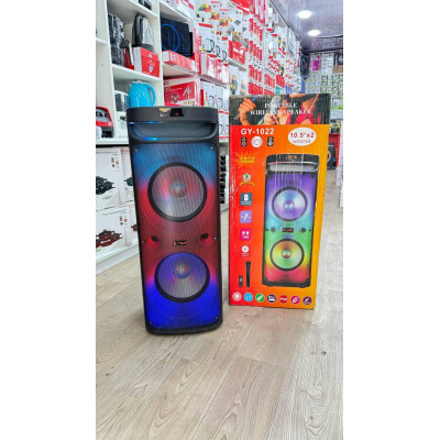 Колонка поративная аккумуляторная GY-1022 c радиомикрофоном (USB/BT/FM/TWS)