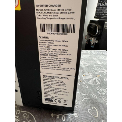 Инвертор гибридный, солнечный контроллер, зарядное EASUN SMH-6.2KW(48V) MPPT-120A