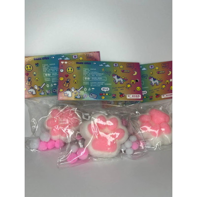 Игрушка антистрес Сквиш Таба Лапка Котика большая d-7см