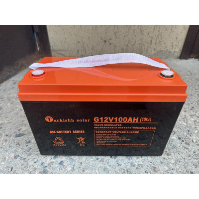Аккумулятор Turkish Solar 12V100 Ah, Тяговый гелиевый аккумулятор, для котла и солнечных панелей