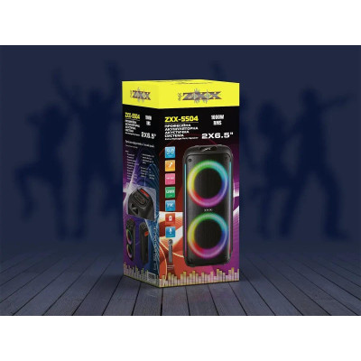 Колонка акумуляторна портативна ZXX partybox 5504 з радіомікрофоном (USB/BT/FM/TWS)