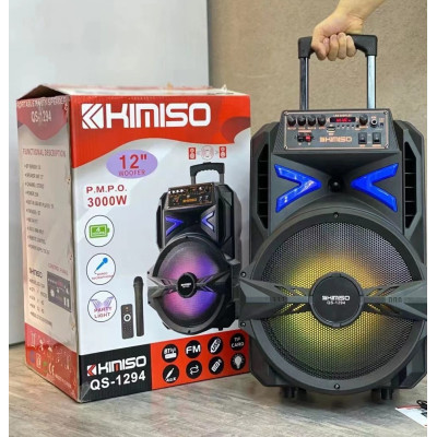 Акустична акумуляторна колонка 12 дюймів (USB/FM/BT/LED) KIMISO QS-1294 BT