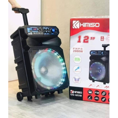 Акустична акумуляторна колонка з мікрофоном12 дюймів (USB/FM/BT/LED) KIMISO QS-1208 BT
