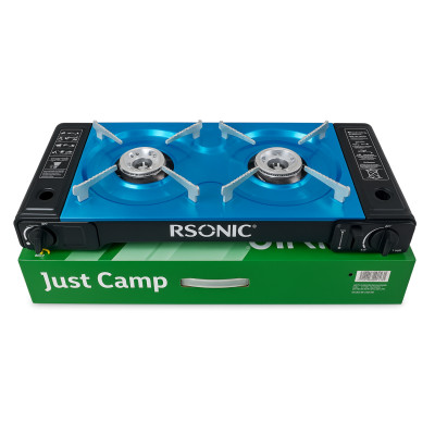 Газовая плита портативная туристическая Just Camp 4016 с двумя конфорками (2.3 кВт)