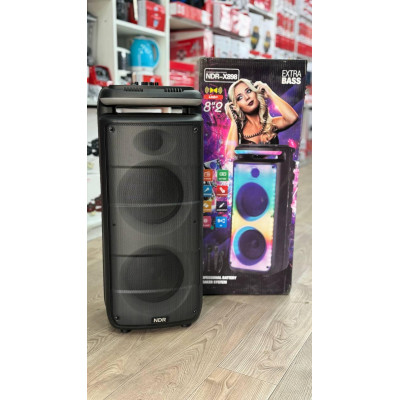 Колонка портативная аккумуляторная NDR-X898 c микрофонами (USB/BT/FM/TWS)