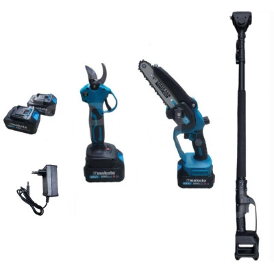 Набор макита 3в1, пила Makita 155Z (Шина 15см) + секатор Makita DUP365 24В + штанга телескоп 3м - высоторез