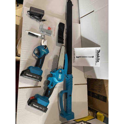 Набор макита 3в1, пила Makita 155Z (Шина 15см) + секатор Makita DUP365 24В + штанга телескоп 3м - высоторез