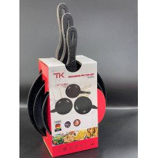 Набор сковородок Top Kitchen (20 см, 24 см, 28 см) мраморное покрытие Черный/Красный