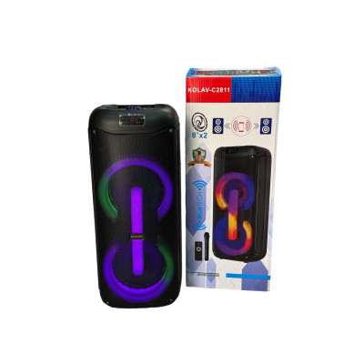 Колонка аккумуляторная KOLAV-C2811 c радиомикрофоном (USB/BT/FM/TWS)