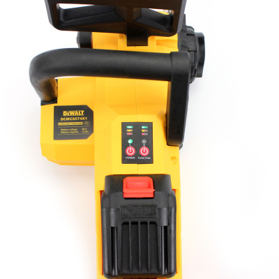 Аккумуляторная пила DeWALT DCVCS574X1 (48V, 12AH, шина 45 см) с бесключевой натяжкой цепи и ручным тормозом