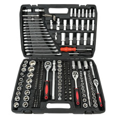 Автомобильный набор инструментов на 216 ручных инструментов в удобном пластиковом кейсе для хранения
