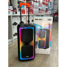 Колонка аккумуляторная NDR-1097 c радиомикрофоном (USB/BT/FM/TWS)