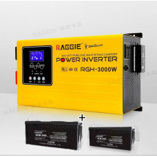 Комплект 2 аккумулятора Raggie AGM 12V 200Ah + Инвертер RGH-3000W-24VRaggie 3000W