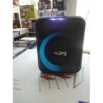 Портативная колонка ZPX party сабвуфер с пультом 250W+LED подсветка