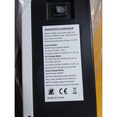 Гибридный солнечный инвертор с чистой синусоидой Opera Victor-3.2 KW(24V) MPPT-80A