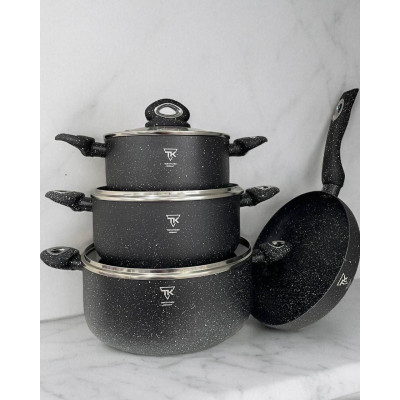 Набор посуды Top Kitchen 7 предметов с гранитным покрытием Черный