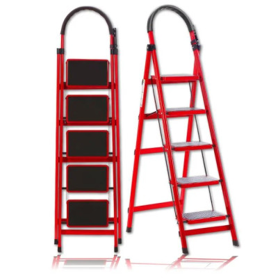Лестница складная на 5 ступеней с поручнем для дома, дачи и сада