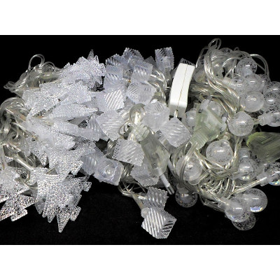 Гирлянда 40 фигур прозрачный провод (микс) 40-PLASTIC-M-5
