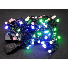 Гірлянда Дощ чорний провід 3,3мм з вилкою кругла матова лампа 120LED (мікс) 120-SHORT-CURTAIN-3M-M-3