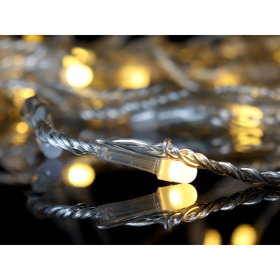 Гирлянда Водопад прозрачный провод белая матовая круглая лампа 3,0мХ1,5м 320LED (теплый белый)