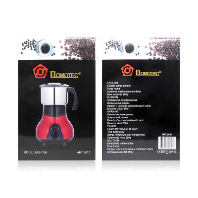 Кофемолка электрическая 220В 150Вт Domotec MS-1108