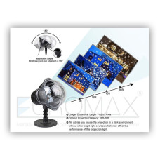 Проектор новогодний 12 больших разноцветных снежинок SH-003 PIC-05-12