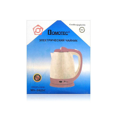 Чайник электрический из нержавеющей стали 2,5л 1500Вт (белый) Domotec MS-5025C