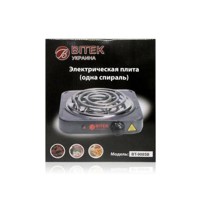 Электроплита 1 спираль 1000Вт 138мм BITEK BT-9085B
