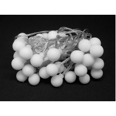 Гірлянда 40 білих кульок прозорий провід (мікс) 40-PLASTIC-M-2