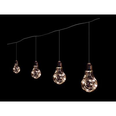 Гирлянда медный провод Лампочка 10LED (теплый белый) COPPER-BALL-80WW-2