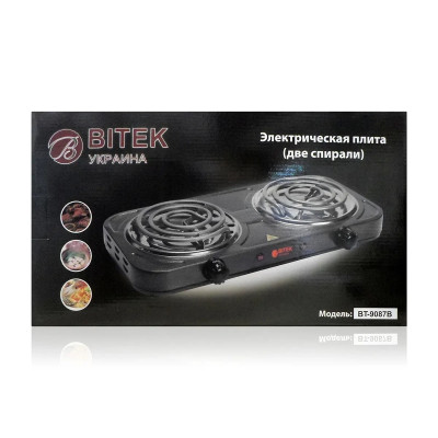 Электроплита 2 спирали 2000Вт 138мм BITEK BT-9087B
