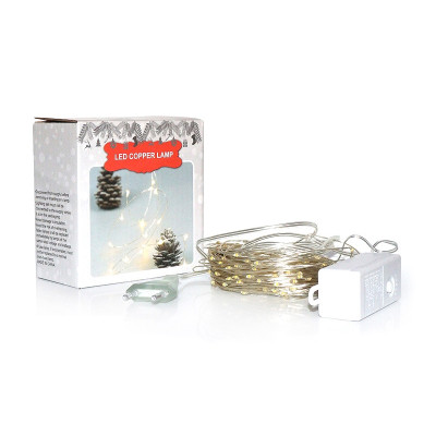 Гирлянда медный провод Капля росы 220В 10м режимы 100LED (микс) COPPER-WIRE-100M-4
