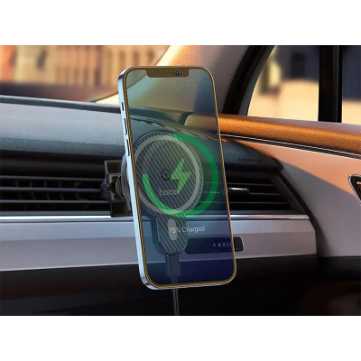 Крепление для телефона mobile holder магнит Wireless Charger Hoco CA85 Ultra