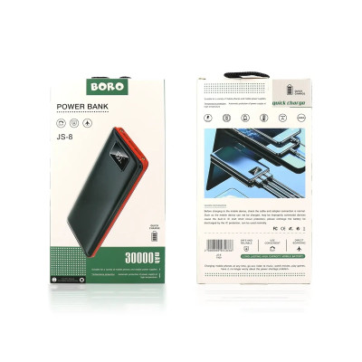 Внешний аккумулятор (power bank) 30000mAh (9600mAh) Boro JS-8