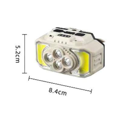 Фонарь налобный Type-C с сенсорным датчиком 1x18650 Bailong HX-815S