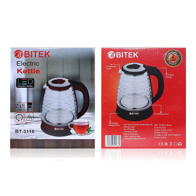 Электрочайник стеклянный BITEK 2,0л 2400Вт с подсветкой BT-3116