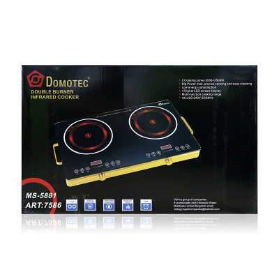 Электроплита инфракрасная 2 конфорки Domotec MS-5881