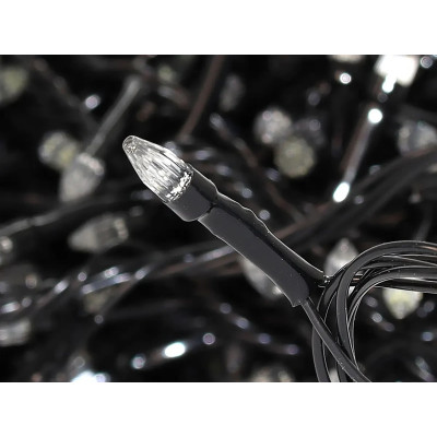 Гирлянда черный провод прозрачная коническая лампа 100LED (микс) LED100M-2