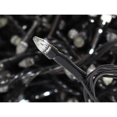 Гирлянда черный провод прозрачная коническая лампа 200LED (теплый белый) LED200WW-2