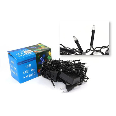 Гирлянда Дождь черный провод прозрачная коническая лампа 5м 240LED (теплый белый) 240-SHORT-CURTAIN-5M-WW