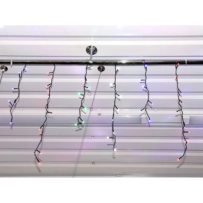 Гирлянда Дождь черный провод прозрачная коническая лампа 5м 240LED (теплый белый) 240-SHORT-CURTAIN-5M-WW