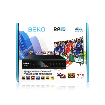 Цифровой эфирный приемник с экраном DVB-T2 Beko IPTV/YouTube/WiFi/MP4/4K/1080 BK-2020