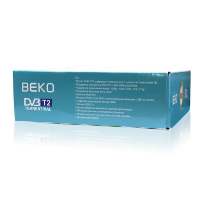 Цифровой эфирный приемник с экраном DVB-T2 Beko IPTV/YouTube/WiFi/MP4/4K/1080 BK-2020
