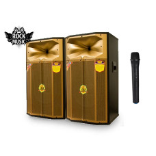 Акустические колонки Rock Music 2х100Вт 15" 79x48x44см USB/SD/FM/BT/MIC L/R RC-1504 0,5ш