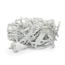 Гирлянда Дождь белый провод 3,3мм с вилкой прозрачная цилиндрическая уличная лампа 200LED (синий)