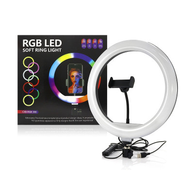 Лампа диодная кольцевая для селфи 12" (30см) CXB-300RGB