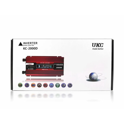 Перетворювач інвертер AC/DC 2000Вт 12В LCD KC-2000D